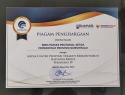 Media Center Provinsi Gorontalo Raih Prestasi Tingkat Nasional