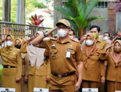Upacara Perdana Pasca Libur Lebaran, Kecamatan Makassar Sekaligus Adakan Halal Bihalal