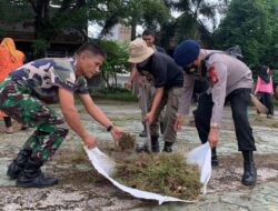 Sambut HUT Ke-65 Kodam XIV/Hasanuddin, Brimob Dan TNI Kerja Bakti di Pasar Sentral Lama Watampone