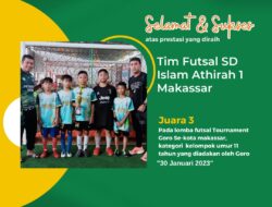 Tim Futsal SD Islam Athirah 1 Makassar Meraih Juara 3 Futsal Tournament Goro Tingkat Kota