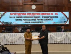 DPRD Gorontalo Menyetujui Raperd  Perubahan APBD Provinsi Gorontalo Tahun Anggaran 2023