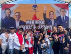 Caleg NasDem Ismail Manda Bersama Relawannya Turut Meriahkan Jalan Sehat Anak Rakyat di Tamalanrea