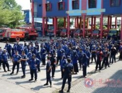 Jelang HUT Kota Makassar ke 416, Damkar Makassar Latihan Defile