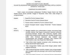 Instruksi Gubernur Sulbar, PJ Bahtiar Baharuddin Tegaskan Netralitas ASN pada Pilkada Serentak 2024