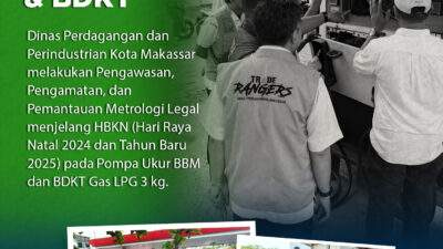 Dinas Perdagangan dan Perindustrian Kota Makassar Lakukan Pengawasan Metrologi Legal Menjelang Natal 2024 dan Tahun Baru 2025