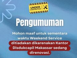 Disdukcapil Makassar Hentikan Sementara Weekend Service Selama Renovasi Ruang Pelayanan