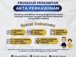 Disdukcapil Makassar :  Ini Prosedur dan Syarat Pengajuan Akta Perkawinan