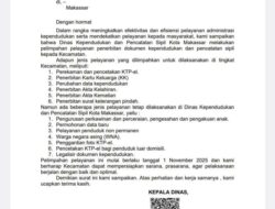 Dekatkan Pelayanan Publik, Disdukcapil Makassar Luncurkan Layanan Adminduk di 15 Kecamatan