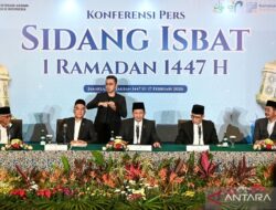 Kemenag Tetapkan 1 Syawal 1447 H Jatuh pada Sabtu 21 Maret