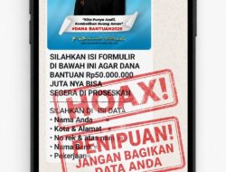 Modus Bantuan Palsu Catut Nama Fatmawati Rusdi Beredar di WhatsApp
