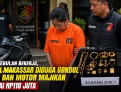 Emas Digadaikan, Motor Dibawa Kabur, ART Lansia di Makassar Berakhir Ditangkap Polisi