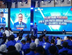 Hadiri Pelantikan Pengurus PAN se-Sulsel, Andi Sudirman Apresiasi Dukungan Fraksi PAN Kawal MYP Pemprov