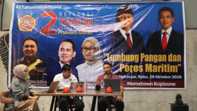 Refleksi Dua Tahun Prabowo-Gibran di Makassar, Pemuda Bahas Lumbung Pangan dan Poros Maritim